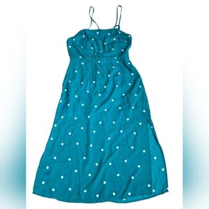 Abercrombie & Fitch Green & White Polka Dot Strappy Sideslit Sundress Size XS